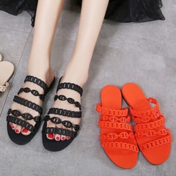 hermes jelly sandals